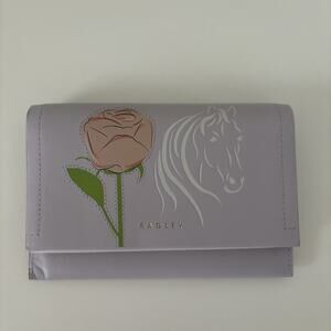 RADLEY LONDON Leather Kentucky Derby Medium Flapover Wallet Horse Rose NWT